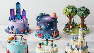 Пять оригинальных детских тортов с сахарными фигурками в разных стилях от кондитерской Cafe Lemoni